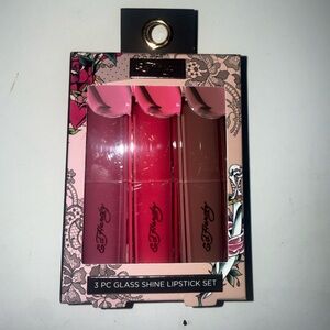 Ed Hardy Lipstick Trio in Pink, Red, Nude Tones